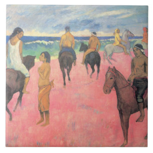 Carreau Cheval sur la plage de Tahiti (par Gaugin)