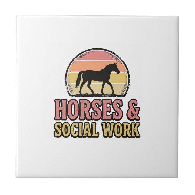 Carreau Cheval & Travail Social Retro Soleil Couchant Conc (Devant)