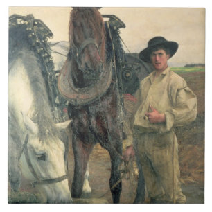 Carreau Chevaux à la cuvette de l'eau, 1884 (huile sur la