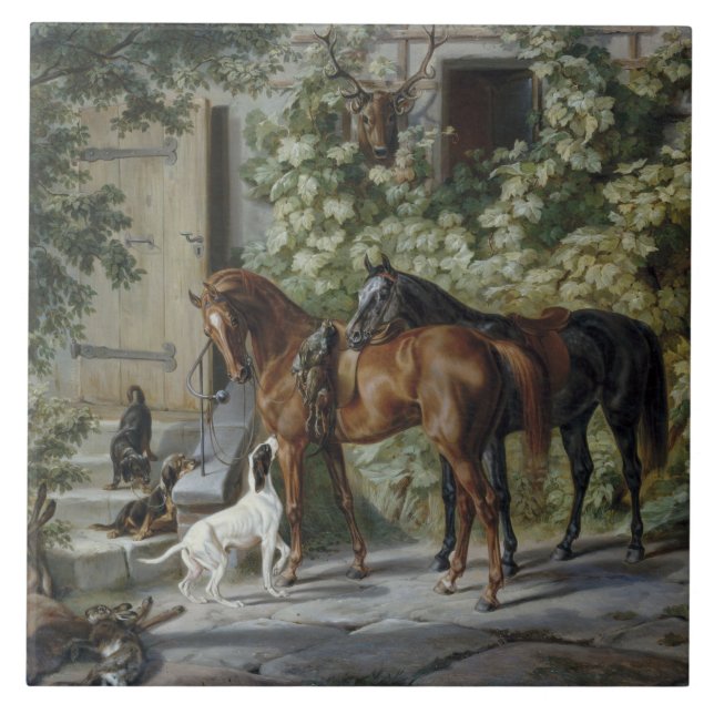 Carreau Chevaux à la Porche (par Albrecht Adam) (Devant)
