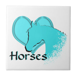 Carreau Chevaux cardiaques III (aqua)