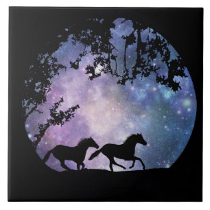 Carreau Chevaux courir avec Pleine lune Imaginaire Carrela