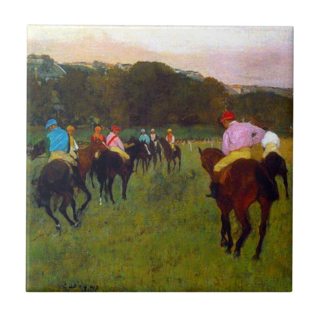 Carreau Chevaux de course Edgar Degas à Longchamp (Devant)