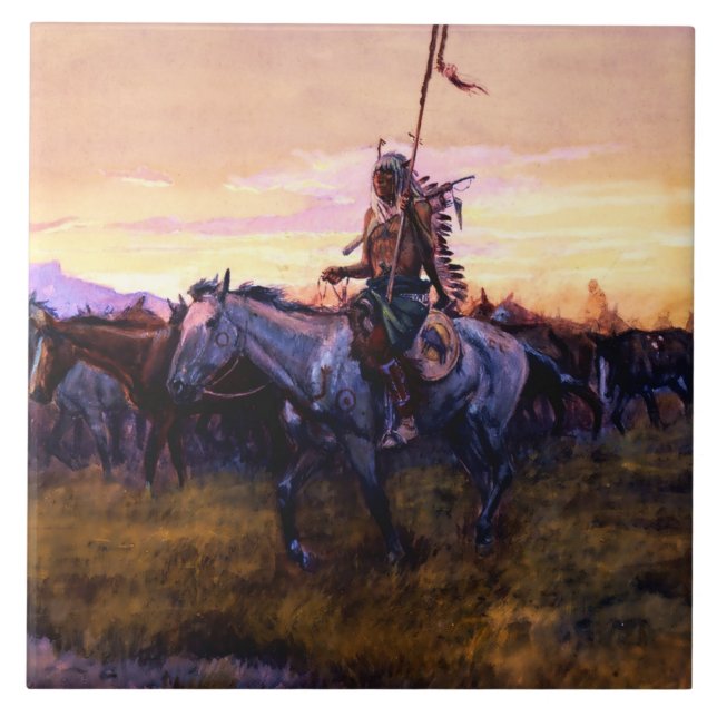 Carreau « Chevaux volés » par Charles M. Russell (Devant)