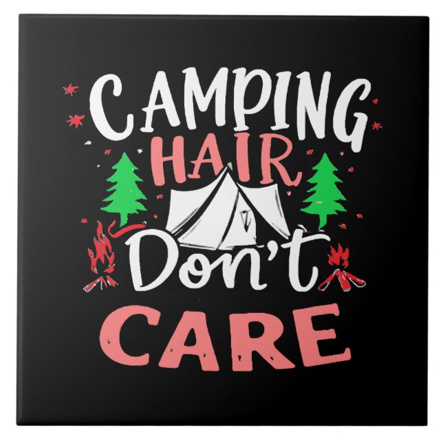 Carreau Cheveux de camping, on s'en fiche, c'est drôle (Devant)