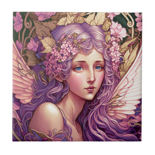 Carreau Cheveux pourpre Fairy Angel Imaginaire Art