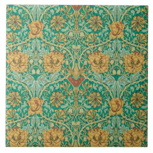 Carreau Chèvrefeuille et tulipe par William Morris 1876