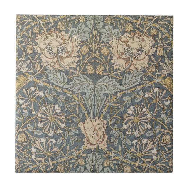 Carreau Chèvrefeuille par William Morris, Art floral vinta (Devant)
