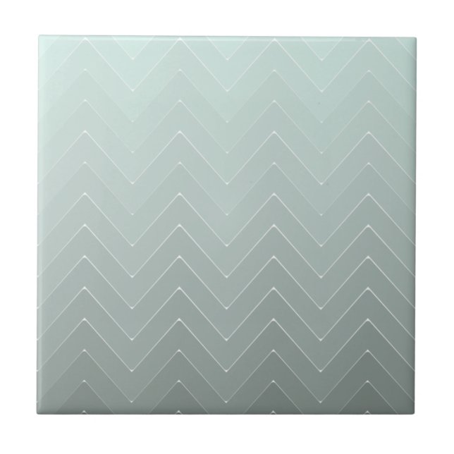 Carreau Chevron Backsplash Mint Ombre Motif en céramique (Devant)