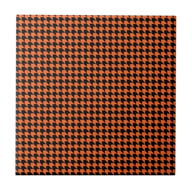 Carreau Chevron Checks orange et noir (Devant)