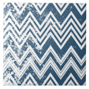 Carreau Chevron grunge bleu et blanc