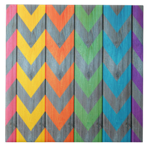 Carreau Chevron Motif On Wood Texture par Shirley Taylor