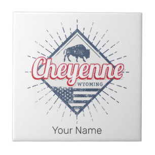 Carreau Cheyenne City Wyoming États-Unis Vintage USA