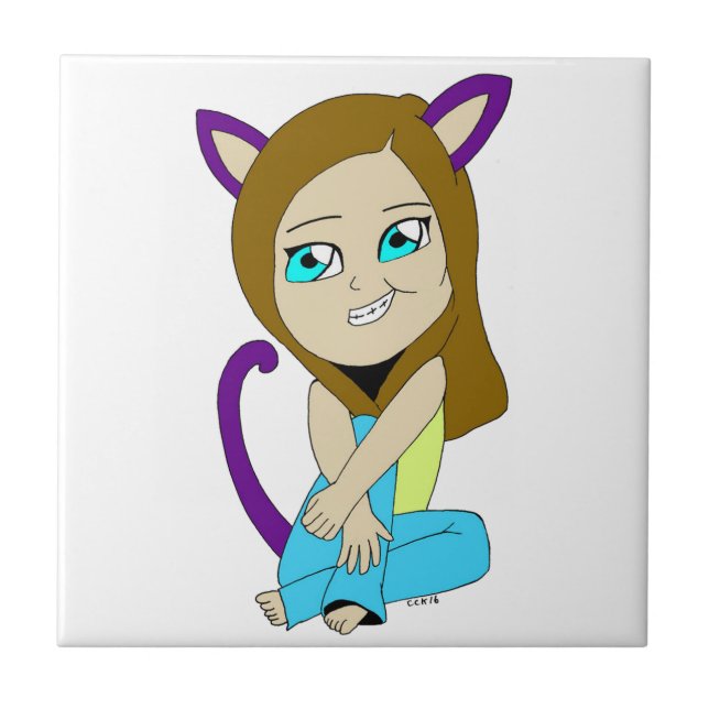 Carreau chibi catgirl (Devant)
