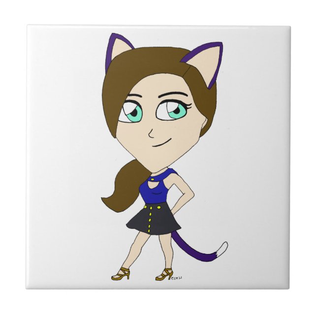 Carreau chibi catgirl (Devant)