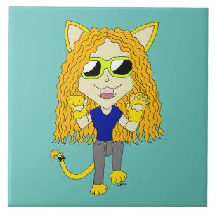 Carreau Chibi Catgirl avec pattes