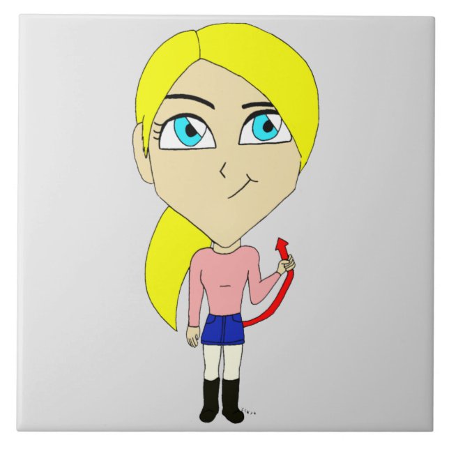 Carreau chibi "mauvaise fille" (Devant)