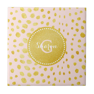 Carreau Chic faux or scintillant guépard imprimé monogramm