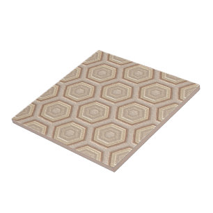 Carreau Chic Taupe Beige Tan Brown Honeycomb Art