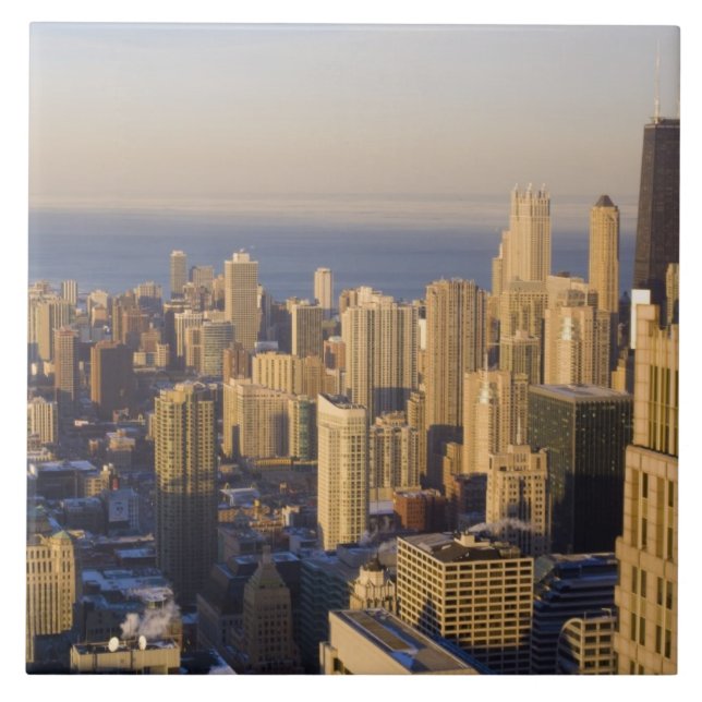 Carreau Chicago, Illinois, vue panoramique depuis la Sears (Devant)