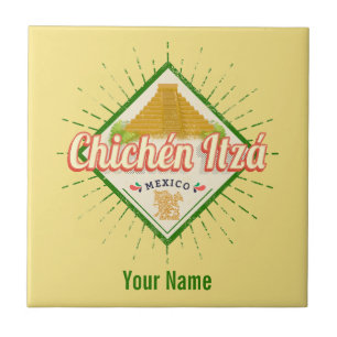 Carreau Chichen Itza Mexique Retro Maya Vintage Yucatan