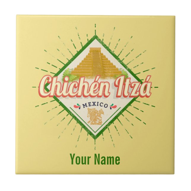 Carreau Chichen Itza Mexique Retro Maya Vintage Yucatan (Devant)