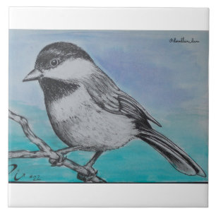 Carreau Chickadee couvert par noir