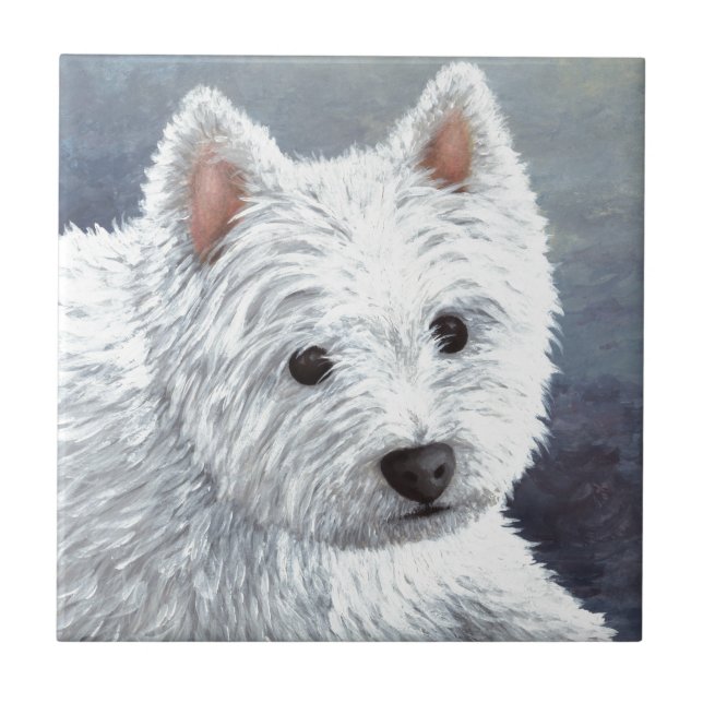 Carreau chien 137 westie blanc (Devant)
