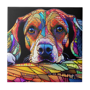 Carreau Chien Beagle multicolore 178
