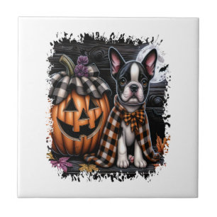 Carreau Chien Boston Terrier Halloween