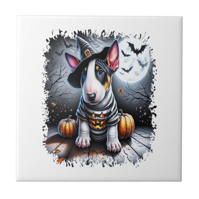 Carreau Chien Bull Terrier Halloween (Devant)