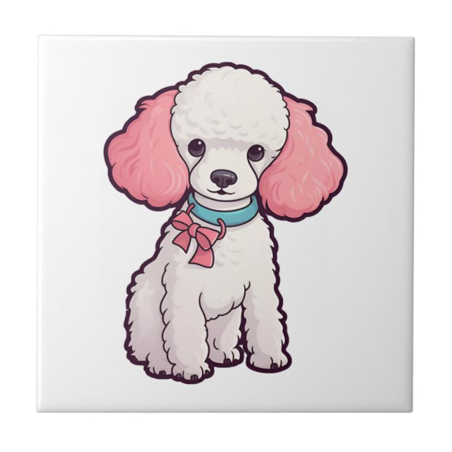 Carreau Chien Caniche Super Mignon (Devant)