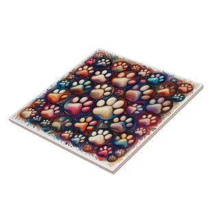 Carreau chien canin de couleur différente imprimé par l'Em