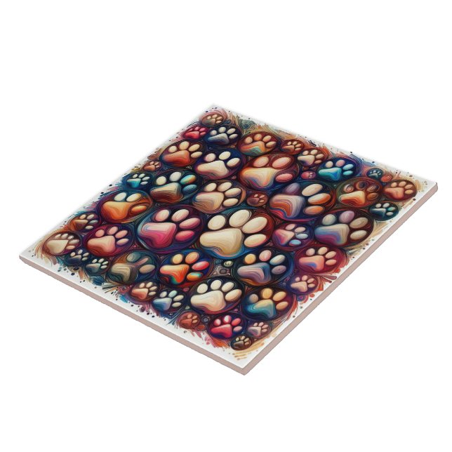 Carreau chien canin de couleur différente imprimé par l'Em (Côté)