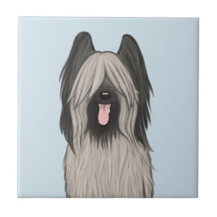 Carreau Chien caricaturé mignon Briard