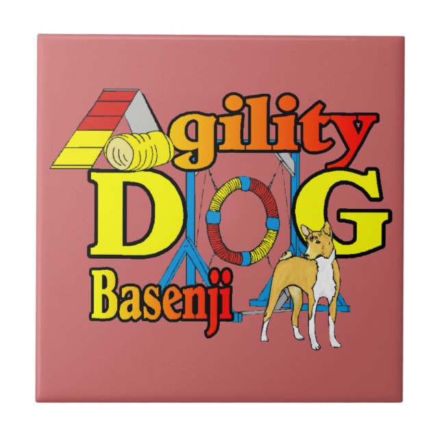 Carreau Chien d'agilité Basenji (Devant)