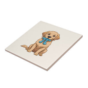 Carreau Chien de la journée de Pi avec symbole Pi Bonne
