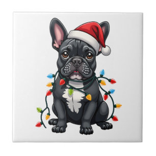 Carreau Chien de Noël Bouledogue Français Xmas Frenchie
