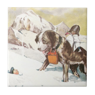 Carreau Chien de St Bernard à la délivrance
