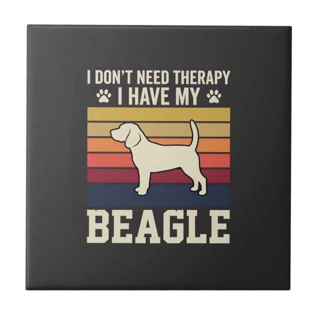 Carreau Chien de thérapie rétro Beagle vintage (Devant)