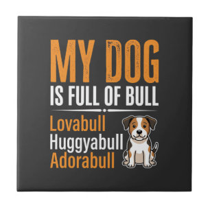 Carreau Chien drôle plein de taureau design