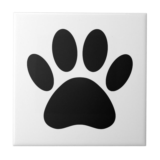 Carreau Chien Empreinte de patte Art noir et blanc (Devant)
