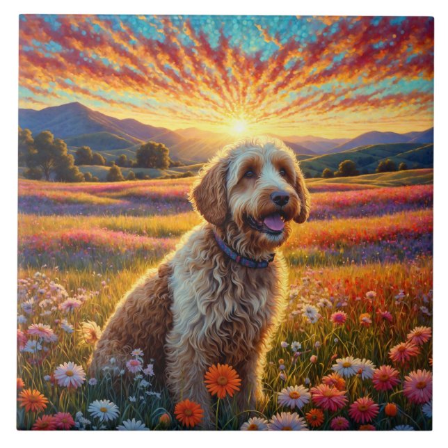 Carreau chien Golden Doodle (Devant)