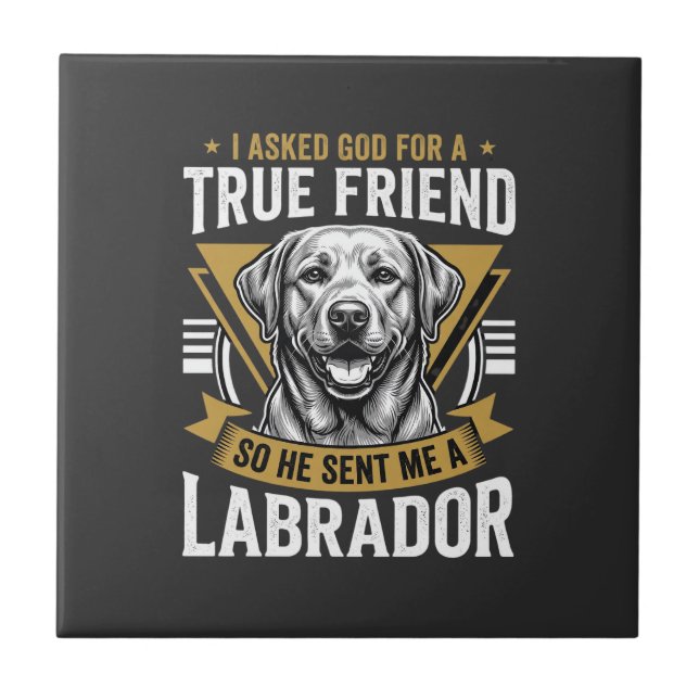 Carreau Chien Labrador véritable ami (Devant)
