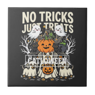 Carreau Chien Mignon Halloween Pas de Farces Rien que des