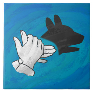 Carreau Chien Ombré sur bleu