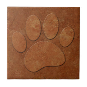 Carreau Chien Paw Faux Terracotta Imprimer