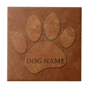 Carreau Chien Paw Faux Terracotta Imprimer