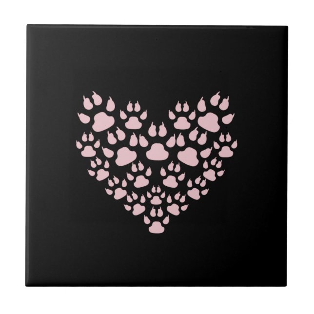 Carreau Chien Paws, Chiot Paws, Animal Paws, Coeur, Animal (Devant)