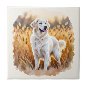 Carreau Chien Retriever Golden Blanc